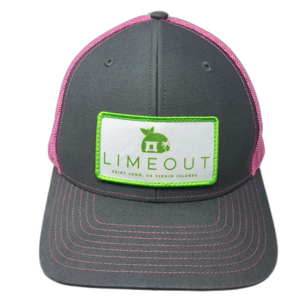 Richardson Trucker Hat Gray Pink One Size Mesh Patch Lime Out Saint John VI